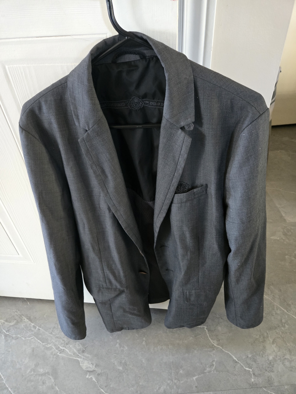 Diesel Men’s Charcoal Gray Two-Button Blazer
